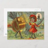 Kinderschüssel Vollmond Jack O' Lantern Postkarte (Vorne/Hinten)