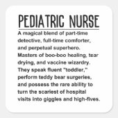 Kinderschwester Quadratischer Aufkleber (Vorderseite)