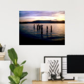 Kinderschwimmbad bei Sonnenuntergang Poster (Heimbüro)