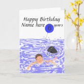 KinderSchwimmer-Geburtstagskarte addieren Karte (Gelbe Blume)