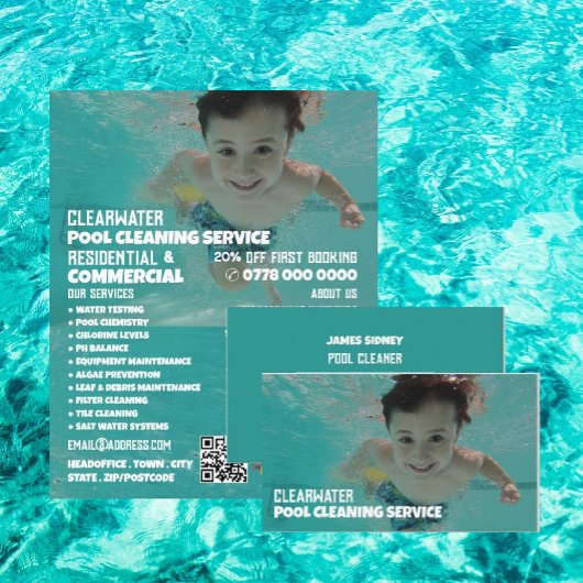 Kinderschwimmerportrait, Reinigung des Schwimmbade Flyer
