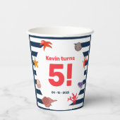 Kindersegelfeier im Sommer Pappbecher (Rückseite)