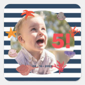 Kindersegelfeier im Sommer Quadratischer Aufkleber (Vorderseite)