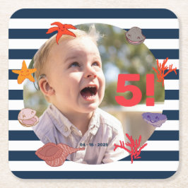 Kindersegelfeier im Sommer Rechteckiger Pappuntersetzer