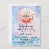 Kindersegler Nautical Baby Shower Einladung (Vorderseite)