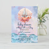 Kindersegler Nautical Baby Shower Einladung (Stehend Vorderseite)