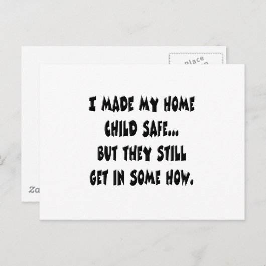 Kindersichere Zuhause Postkarte (Vorne/Hinten)