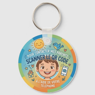 Kindersicherheit QR-Code, um Eltern zu kontaktiere Schlüsselanhänger
