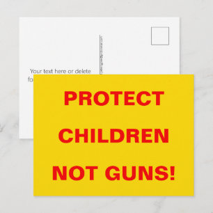 Kindersicherheit SCHÜTZT KINDER NICHT WAFFEN Hande Postkarte
