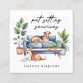 Kindersitzdienste Wasserfarbe Quadratische Visitenkarte (Vorderseite)