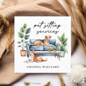 Kindersitzdienste Wasserfarbe Quadratische Visitenkarte