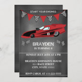 Kinderskartonrennen Geburtstagsfeier Einladung (Vorne/Hinten)