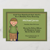 Kinderskateboard Geburtstagseinladungen Einladung (Vorne/Hinten)
