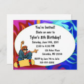 Kinderskateboard Geburtstagsparty Einladung (Vorne/Hinten)