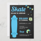 Kinderskateboard Geburtstagsparty Einladung (Vorderseite)