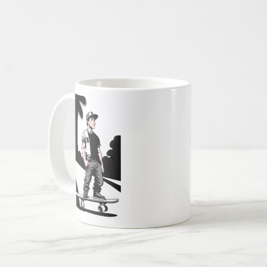 Kinderskateboarder-Tasse Kaffeetasse (Vorderseite Links)