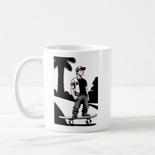 Kinderskateboarder-Tasse Kaffeetasse (Links)