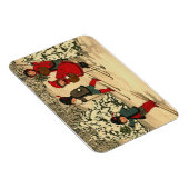Kinderski, eine Vintage Winterlandschaft Magnet (Rechte Seite)