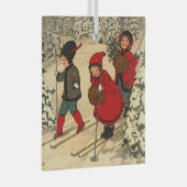 Kinderski, eine Vintage Winterlandschaft Ornament Aus Glas (Vorderseite Rechts)