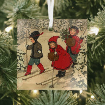 Kinderski, eine Vintage Winterlandschaft
