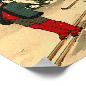 Kinderski, eine Vintage Winterlandschaft Poster (Ecke)