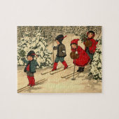 Kinderski, eine Vintage Winterlandschaft Puzzle (Horizontal)