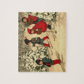 Kinderski, eine Vintage Winterlandschaft Puzzle (Vertikal)