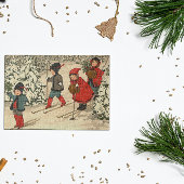 Kinderski, eine Vintage Winterlandschaft Puzzle