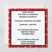 Kinderskull Pirate Polka Dot Geburtstagsparty Einladung (Rückseite)