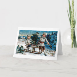 KinderSledding Feiertagskarte