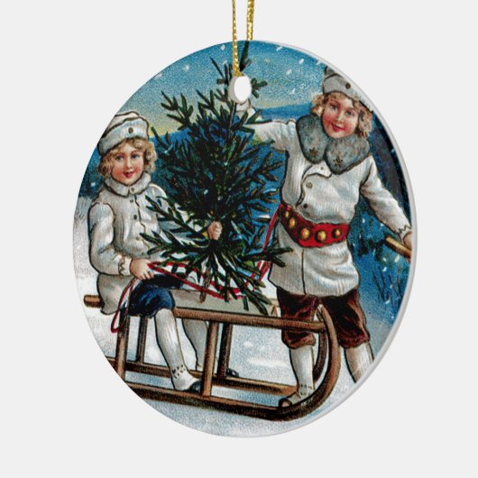 KinderSledding Keramik Ornament (Links)