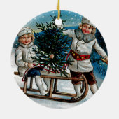 KinderSledding Keramik Ornament (Hinten)