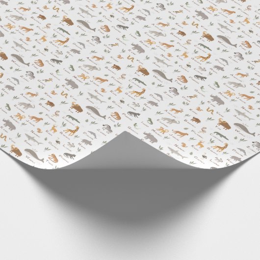 Kinderspass ABC Wildtiere Geschenkpapier (Ecke)