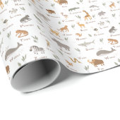 Kinderspass ABC Wildtiere Geschenkpapier (Rolleneckpunkt)