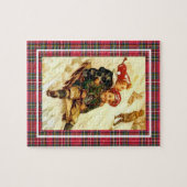 Kinderspass Vintage Winterlandschaft Kariert Puzzle (Horizontal)