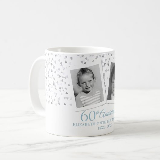 Kinderspass zum 60. Hochzeitstag Fotos Kaffeetasse (Vorderseite Links)