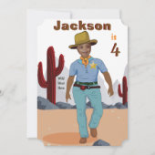 Kinderspezifische Sheriff Cowboy-Fotovorlage Einladung (Vorderseite)