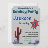 Kinderspezifische Sheriff Cowboy-Fotovorlage Einladung (Rückseite)