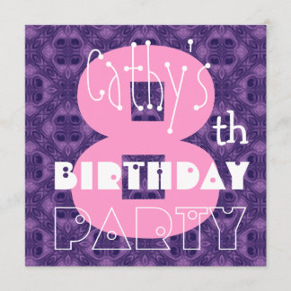 Kinderspiel 8. Geburtstag Individuelle Name Modern Einladung