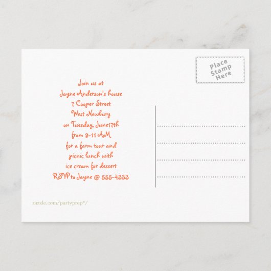 Kinderspiel Einladung (Rückseite)