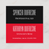 Kinderspiel quadratische visitenkarte (Rückseite)