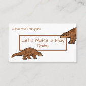 Kinderspieldatum Pangolin-Visitenkarte Visitenkarte (Vorderseite)
