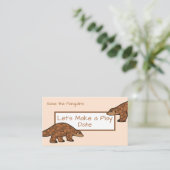 Kinderspieldatum Pangolin-Visitenkarte Visitenkarte (Stehend Vorderseite)