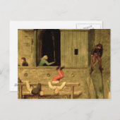 Kinderspiele : Ein kleiner Junge auf Pfählen Postkarte (Vorne/Hinten)