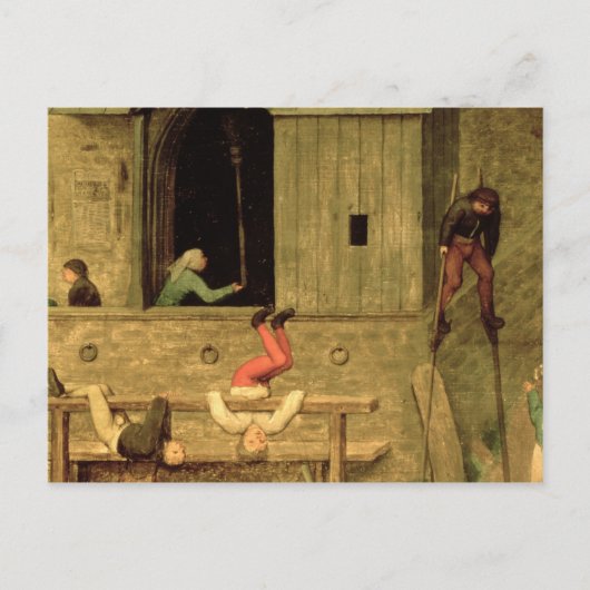 Kinderspiele : Ein kleiner Junge auf Pfählen Postkarte (Vorderseite)