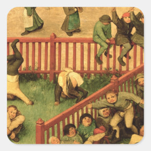 Kinderspiele: Einzelheiten der links Sektion Quadratischer Aufkleber