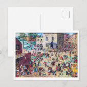 Kinderspiele, Pieter Bruegel Postkarte (Vorne/Hinten)