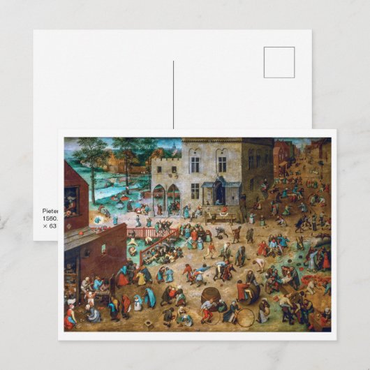 Kinderspiele | Pieter Bruegel the Elder | Postkarte (Vorne/Hinten)