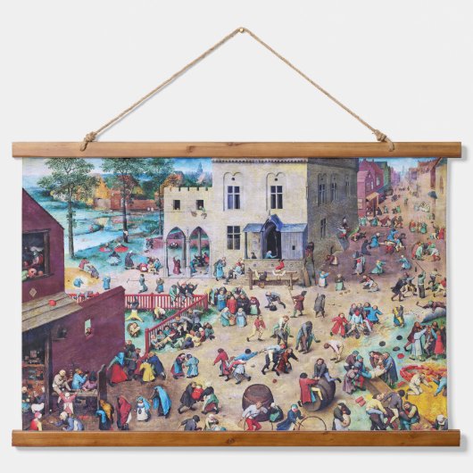 Kinderspiele, Pieter Bruegel Wandteppich Mit Holzrahmen (Vorne)