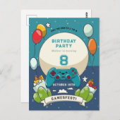 Kinderspielfest - Einladung zum Geburtstag Postkarte (Vorne/Hinten)